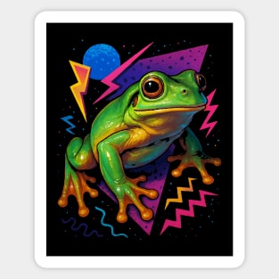 Retro Neon Blue Eyed Whites Tree Frog Sticker